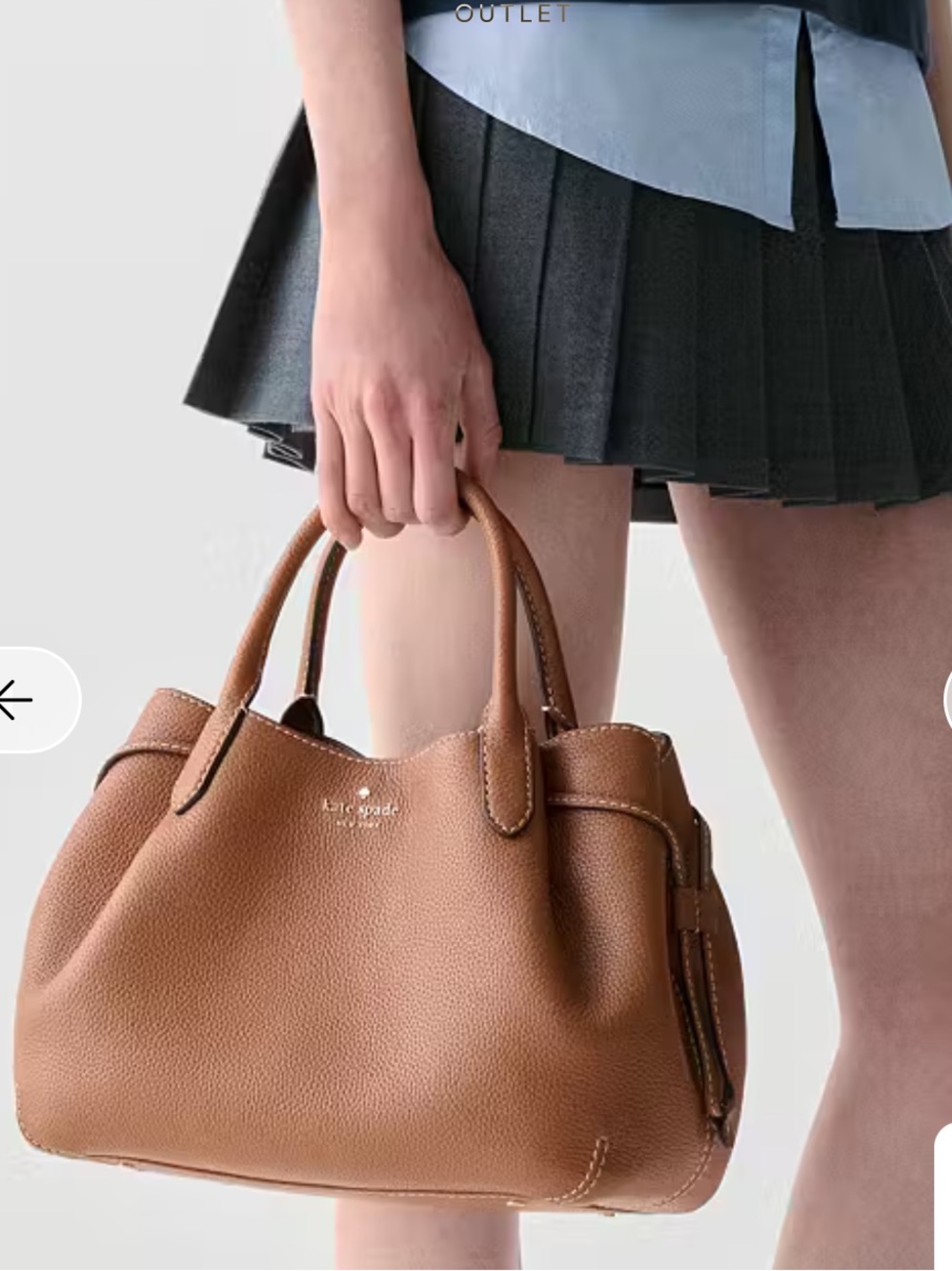 Kate Spade Large Dumpling Satchel Bag Pebbled Leather Gingerbread